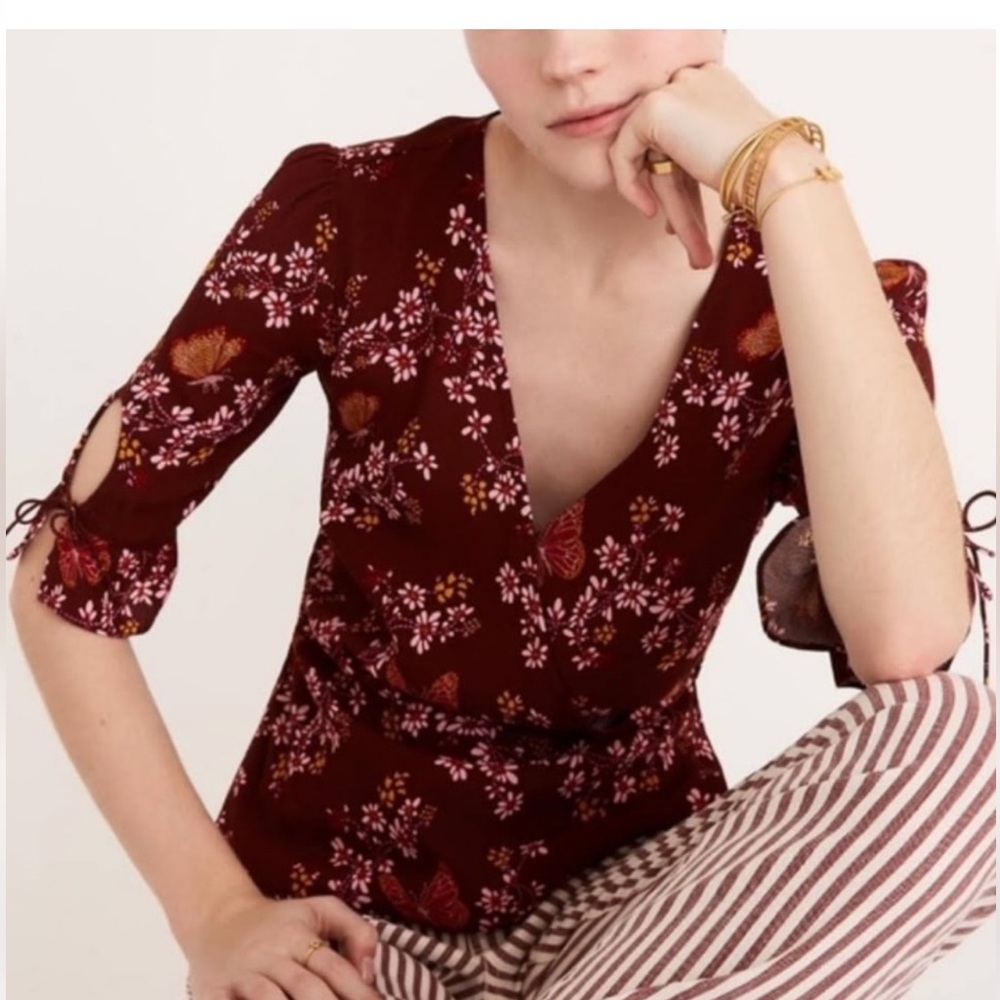 MADEWELL Floral Wrap Blouse - Size 00